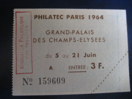PARIS 1964 Philatec Ass. Philatelique MONTPELLIER Ticket Entree Poster Stamp Vignette FRANCE Label - Esposizioni Filateliche