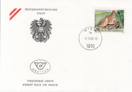 ANIMALS, BIRDS, GREY PARTRIDGE, HUNTING, COVER FDC, 1999, AUSTRIA - Rebhühner & Wachteln
