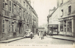 71 Autun La Rue De L'arbalete  Hotel Saint Louis  Magasin De Cartes Postales (oldtimer) - Autun