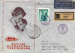 " Ballon Post " Salzburg Vers Etats Unis 1948 Sur Lettre. Voir 2 Scan - 1945-60 Briefe U. Dokumente
