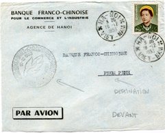 VIET-NAM DEVANT DE LETTRE PAR AVION AVEC CACHET ILLUSTRE BILINGUE "....HUMAN RIGHTS 10-12-1953" DEPART HA-NOI 16-12-1953 - Viêt-Nam