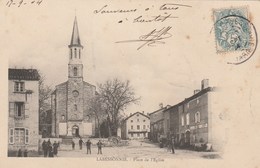 CPA (81) LABESSONNIE Place De L' Eglise (2 Scans) - Montredon Labessonie