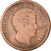 Monnaie, Danemark, Christian VIII, Rigsbankskilling, 1842, Altona, TB, Cuivre - Dinamarca