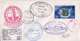 Polaire Sudafricain, L. Taxée, 243(TdC) Obl. Cape Town Le 6 VI 83 + Marion Is.(2May83) + Hélico Et Agul Voyage 29 - Covers & Documents