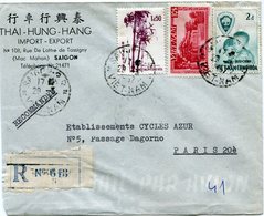 VIET-NAM LETTRE RECOMMANDEE PAR AVION DEPART SAIGON 29-3-1957 VIET-NAM POUR LA FRANCE - Viêt-Nam