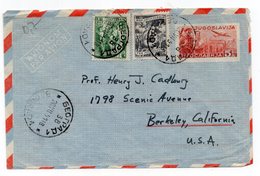 1951 YUGOSLAVIA,SERBIA,BELGRADE  TO BERKELEY, USA,AIRMAIL,STATIONERY COVER,USED - Luftpost