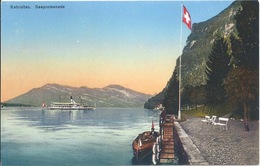 Kehrsiten - Seepromenade, Ankunft Des Dampfschiffs         Ca. 1910 - Other & Unclassified