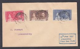 1937. SWAZILAND. Georg VI & Elisabeth. Complete Set. BREMERSDORP MY 12 1937. FDC. (MICHEL 24-26) - JF323831 - Swasiland (...-1967)