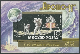 Ungarn 1969 Mondlandung Apollo 11 Block 72 A Postfrisch (C92448) - Blokken & Velletjes