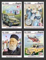 Angola 2019, Red Cross, Dunandt, Elicopter, 4val In BF IMPERFORATED - Angola