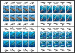 Angola 2019, Animals, Prehistoric Water Animals, 4sheetlet IMPERFORATED - Angola