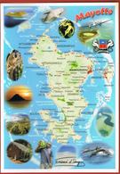 MAYOTTE -Océan Indien  - Carte Géographique  Détaillée - Scans Recto Verso - Mayotte