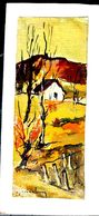 PERINO BRUNO GOUACHE SIGNEE  SUR TOILE CARTE DE  VOEUX 1965 AUTHENTIQUE ET ORIGINALE 18 X 7 CMDETAILS SUR DEMANDE - Waterverf