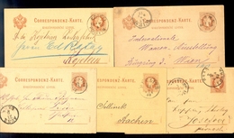 Austria-Czech - 5 Old Stationery For Czech Speaking Area With Interesting Cancels. - Sonstige & Ohne Zuordnung