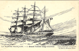 La Marine Française - 8 - Grand Voilier Long-courrier - Illust. HAFFNER - Ed. Ligue Maritime Française, Paris - Haffner