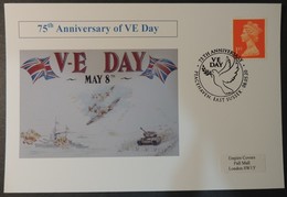 GB FDC VE Day 75th Anniversary - Postal Card With Peacehaven Cancel Ww2 Wwii - 2011-2020 Em. Décimales