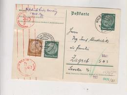 GERMANY,1941 AUSTRIA WALD Im OBERPINZGAU Censoreed Postal Stationery To Croatia - Briefe U. Dokumente