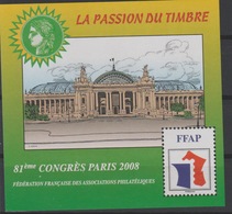 France 2008 FFAP N°2 Dentelé / 81ème Congrès Paris La Passion Du Timbre - FFAP