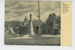 U.S.A. - NEW YORK - SARATOGA SPRINGS - Entrance To Congress Spring Park Showing Monument - Saratoga Springs