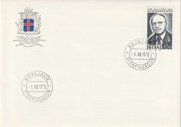 Iceland. 1st Day Cover. 1978. The 100th Anniversary Of The Birth Of The Writer Halldòr Hermannsson. - Ecrivains