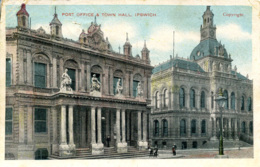 SUFFOLK - IPSWICH - POST OFFICE AND TOWN HALL 1905  Suf108 - Ipswich