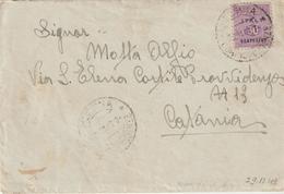 95-AMGOT-Occupazione Alleata Sicilia-Uso 20-11-1943-50c-da Messina A Catania Con Lettera Incorporata - Anglo-american Occ.: Sicily