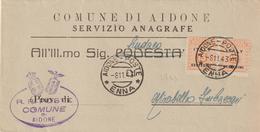 85-AMGOT-Occupazione Alleata Sicilia-Uso 1943-15cx2-Aidone-Enna A Mirabella Imbaccari - Ocu. Anglo-Americana: Sicilia