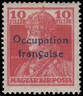 ✔️ Hongrie Arad 1919 - Surcharge Occupation Français 'O' Renversée - Yv. 23 * MH - Nuevos