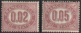 Italie Service 1875 N° 1 Et 2 MH Et Sans Gomme  (G11) - Dienstzegels