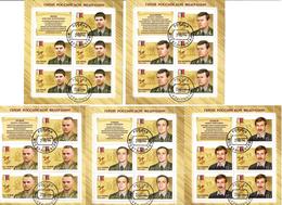 Russia 2014 . Heroes Of Russia. 5 Sheetlets, Each Of 5+label.  Michel # 2018-22  KB  (oo) - Used Stamps