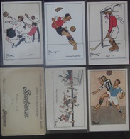 Tichovsky Jary 1920 Complete Set I Sportsman Football Hockey Volleyball With Original Envelope - Other Illustrators