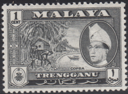 Malaya Trengganu 1957-63 MH Sc #75 1c Copra, Sultan Ismail - Trengganu