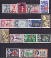 Fiji 1962-67 SG 311-25 Compl.set Incl. 319a Used Wmk Mult.Block CA - Fidschi-Inseln (...-1970)