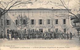 Clermont L'Hérault      34   Ecole Primaire Supérieure De Jeunes Filles . Cachet Croix Rouge                 (Voir Scan) - Clermont L'Hérault