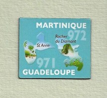 Magnets. Magnets "Le Gaulois" Départements Français. Guadeloupe (971) -Martinique (972) - Advertising