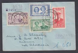 1947. SWAZILAND. ROYAL VISIT. Complete Set. ROYAL VISIT SWAZILAND 25 III 47. Arrival ... (MICHEL 44-47) - JF323845 - Swaziland (...-1967)