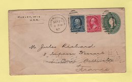 Etats Unis - Entier Postal Destination France - Ironwood - 1897 - ...-1900