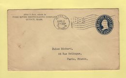 Etats Unis - Entier Postal Destination France - Quincy - 1914 - 1901-20