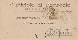 96-AMGOT-Occupazione Alleata Sicilia-Uso 1943-25c-da Monreale Ad Altofonte - Anglo-american Occ.: Sicily