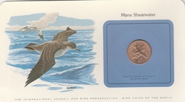 BIRD COINS OF THE WORLD - PIECES D OISEAUX - TWO PENCE - MANX SHEARWATER - PUFFIN DES ANGLAIS -1979 - Isla Man