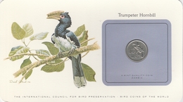 BIRD COINS OF THE WORLD - PIECE D OISEAUX  - TEN NGWEE - TRUMPETER HORNBILL - CALAO TROMPETTE- 1978 - Zambia