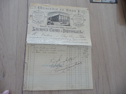 Facture Illustrée Toulouse 1893 Lacroux Caors Bressolle Mercerie En Gros - Vestiario & Tessile