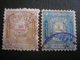 MAROC - Postes Locales - FEZ à MEKNES N° 24 Et 27 Timbres Taxes Oblitérés - Postes Locales & Chérifiennes