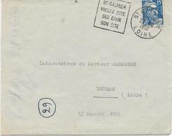 LETTRE OBLITERATION DAGUIN - ST GALMIER -LOIRE - VIEILLE CITE -SES EAUX - SON SITE - ANNEE 1952 - Maschinenstempel (Sonstige)
