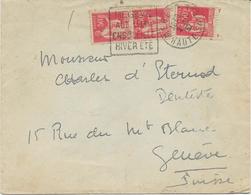 LETTRE OBLITERATION DAGUIN - MEGEVE -HTE SAVOIE -ALT 1113 M ENSOLEILLE -HIVER ETE - ANNEE 1932 - Annullamenti Meccaniche (Varie)