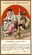 CHROMO CHOCOLAT REVILLON L'ETEIGNOIR AUTOMATIQUE - Revillon