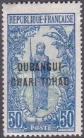 Oubangui - N°  24 * Timbre Du Congo Surchargé Le 50 Bleu Et Vert - Ongebruikt