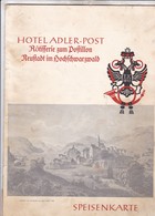 MENU COMPLET / HOTEL RESTAURANT 1966 / HOTEL ADLER POST / NEUSTADT / ALLEMAGNE /RARE - Menus