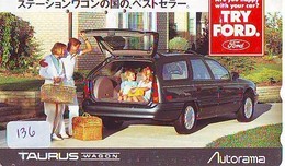 Delcampe - TELEFONKARTE JAPAN * FORD (136)   Phonecard  * VOITURE * AUTO * CAR * Telecarte Japon - Autos