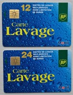 - Carte De Lavage. BP. MOBIL. Lot De 2 Cartes. 12 Et 24 Unités - - Car Wash Cards